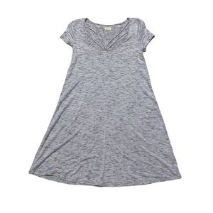 Hollister T Shirt Dress Shift Grey Marled Criss Cross Top Short Sleeve Mini XS